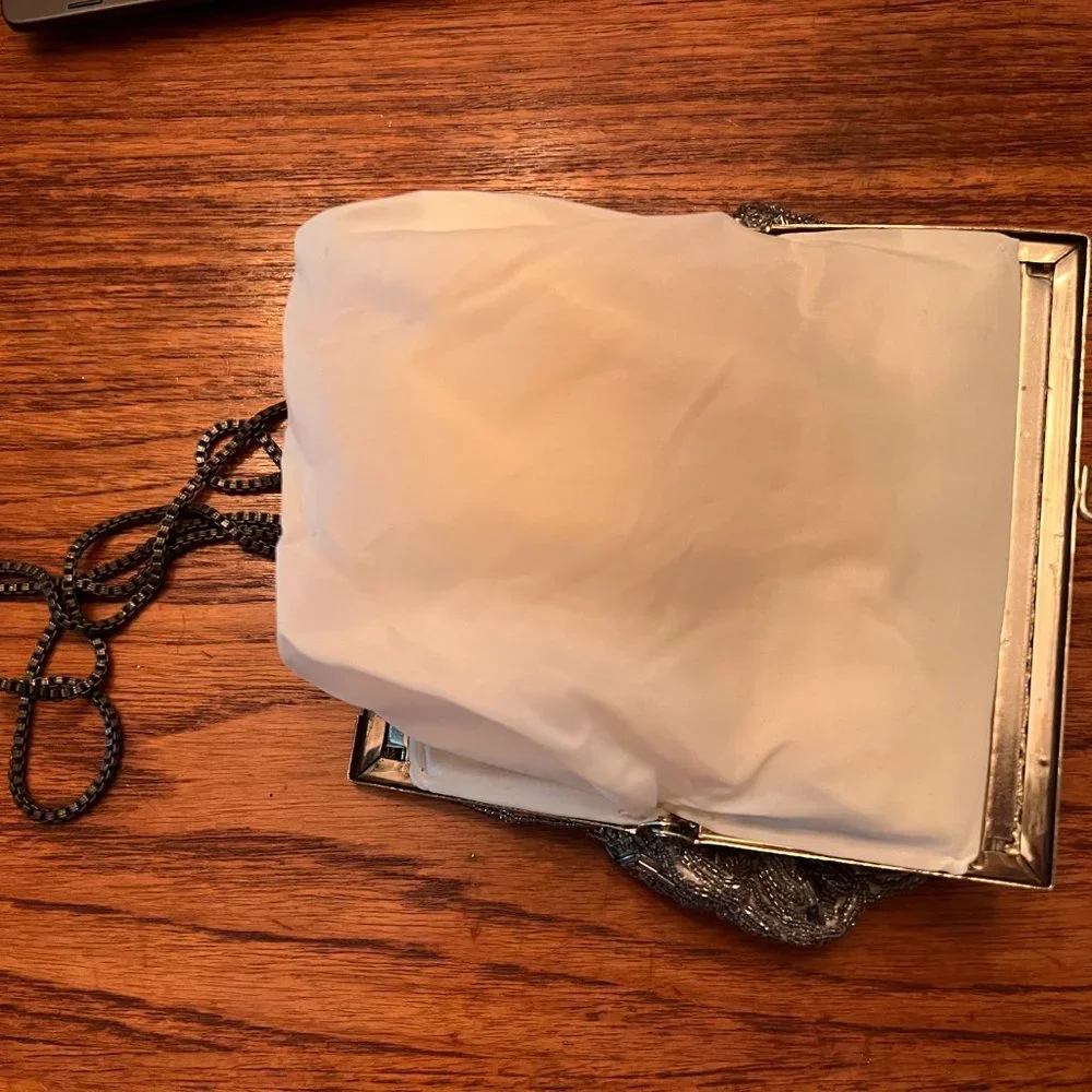 Vintage Silver Beaded Purse